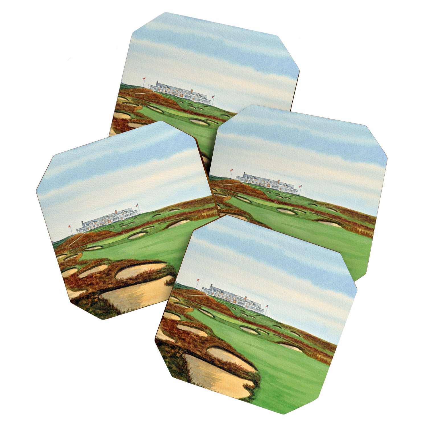 Shinnecock Hills Golf Course With Clubhouse Coaster Gallery Image 1