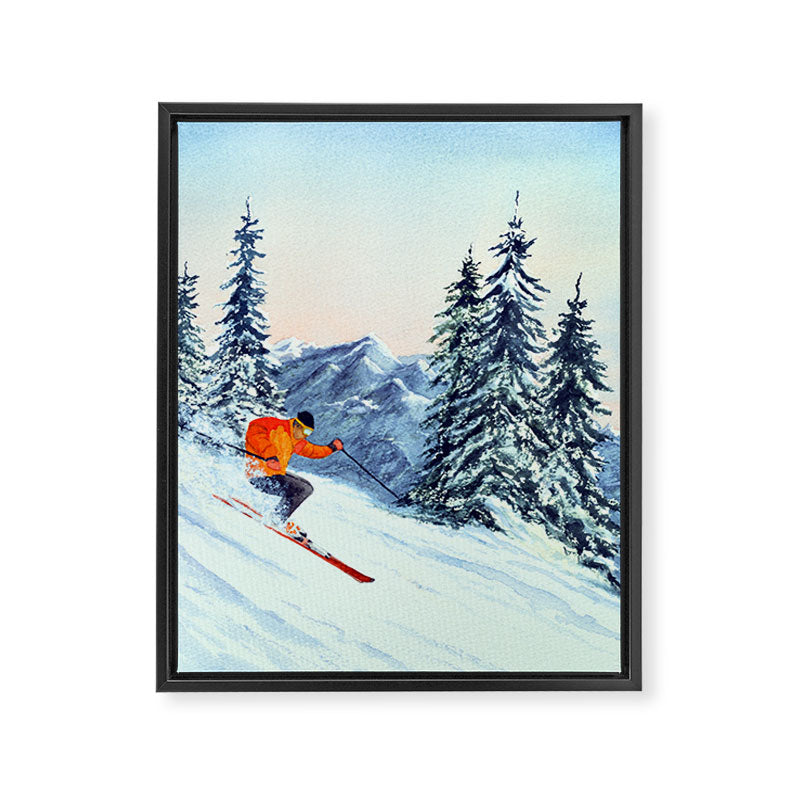 Skiing The Clear Leader Framed Canvas Print Gallery Image 6