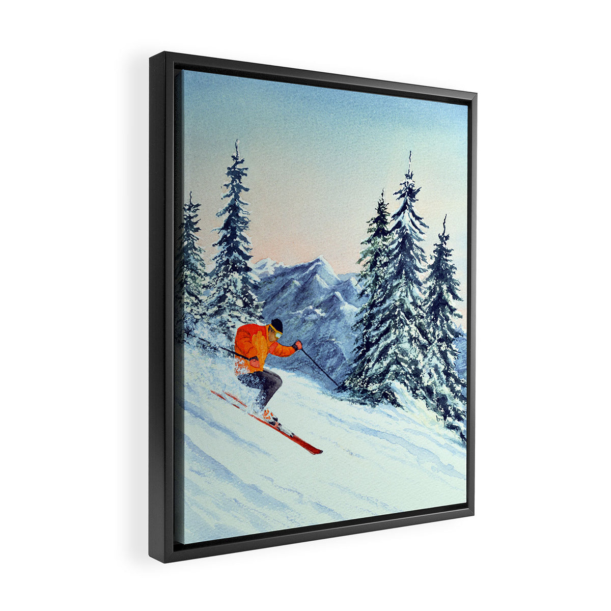 Skiing The Clear Leader Framed Canvas Print Gallery Image 2