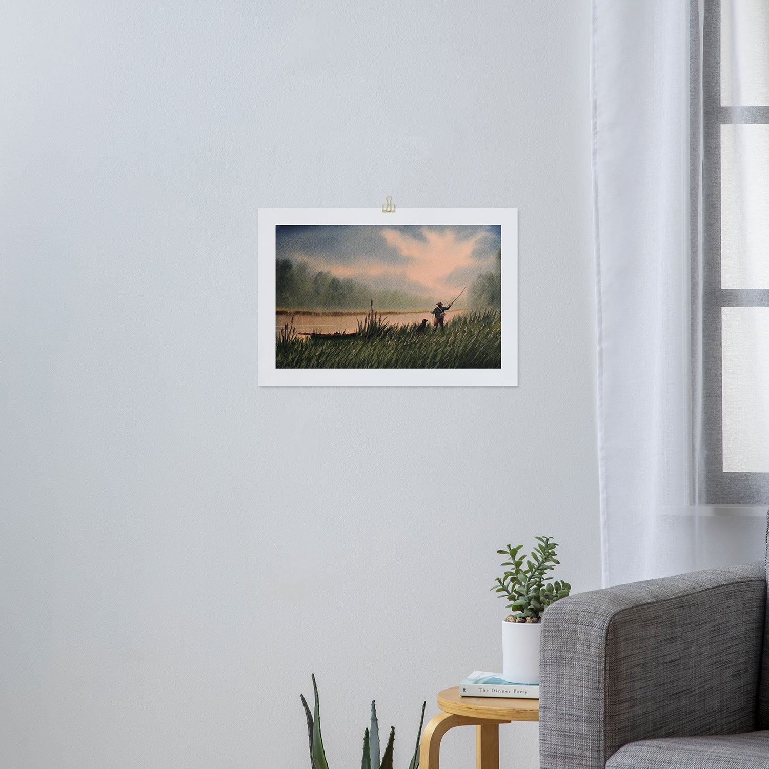 The Fly Fisherman With His Loyal Friend Art Print Gallery Image 3