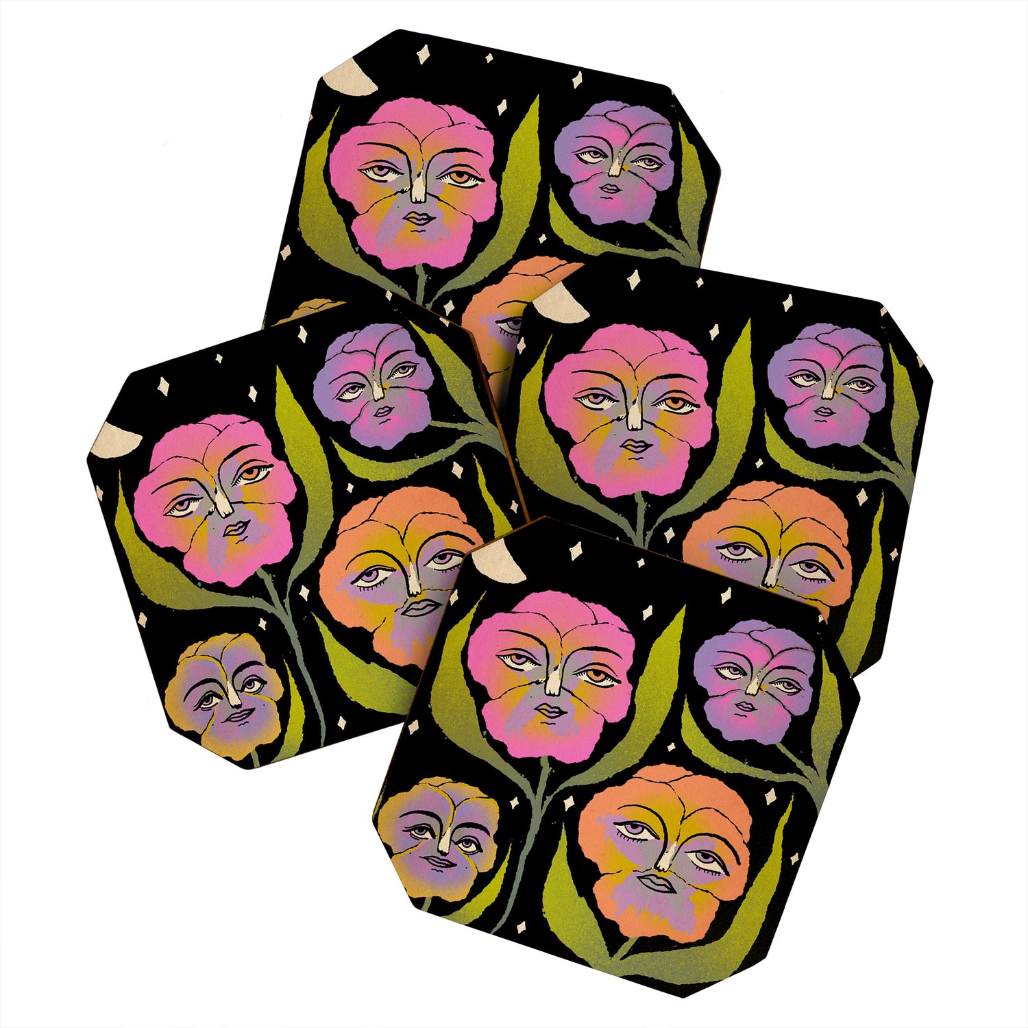 Night Pansy Coaster Gallery Image 1