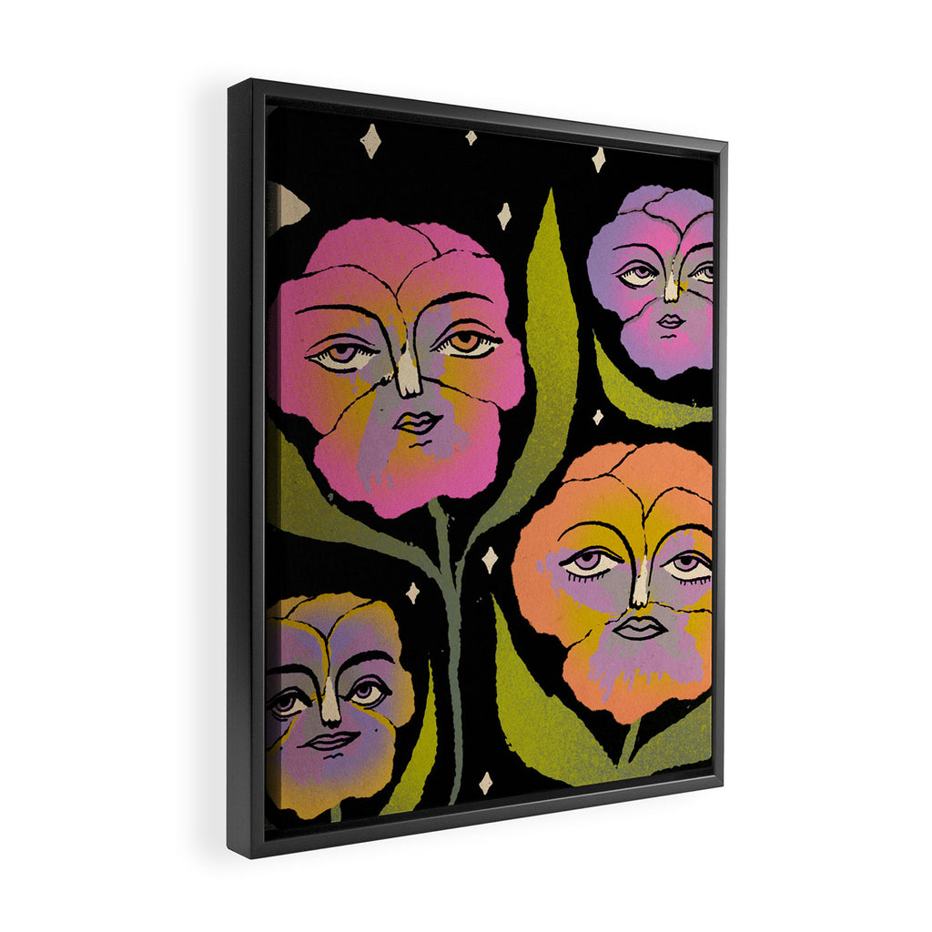 Night Pansy Framed Canvas Print Gallery Image 2