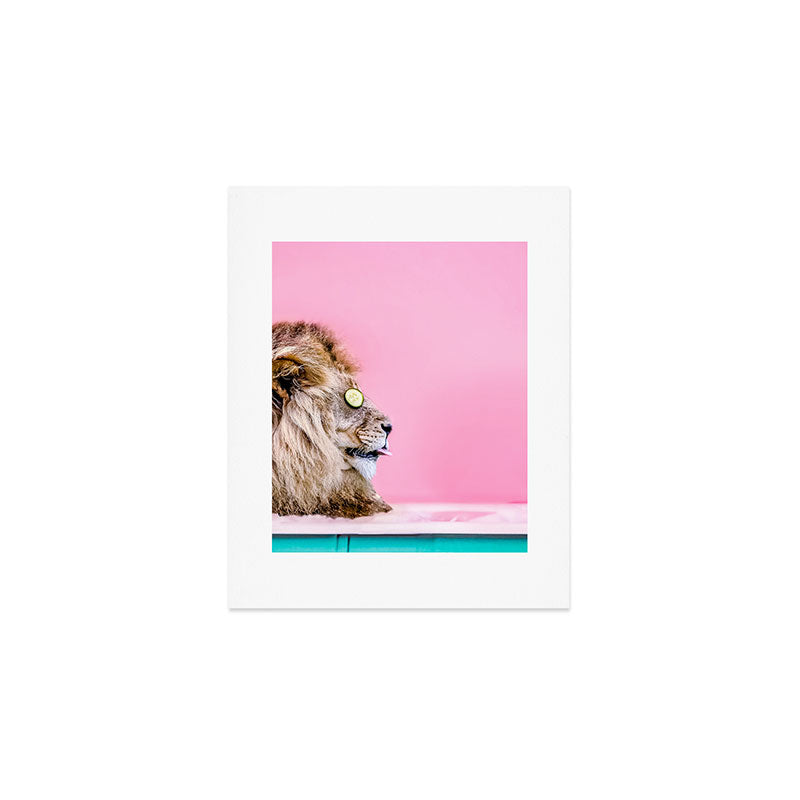Lion in the Bathtub Art Print Gallery Image 1