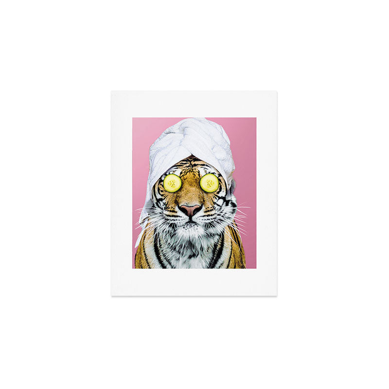 Tiger in a Towel Art Print Gallery Image 1