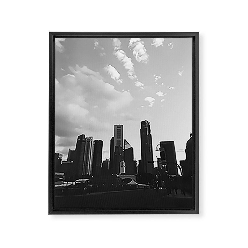 LION CITY || black and white architecture photography || SINGAPORE Framed Canvas Print Gallery Image 6