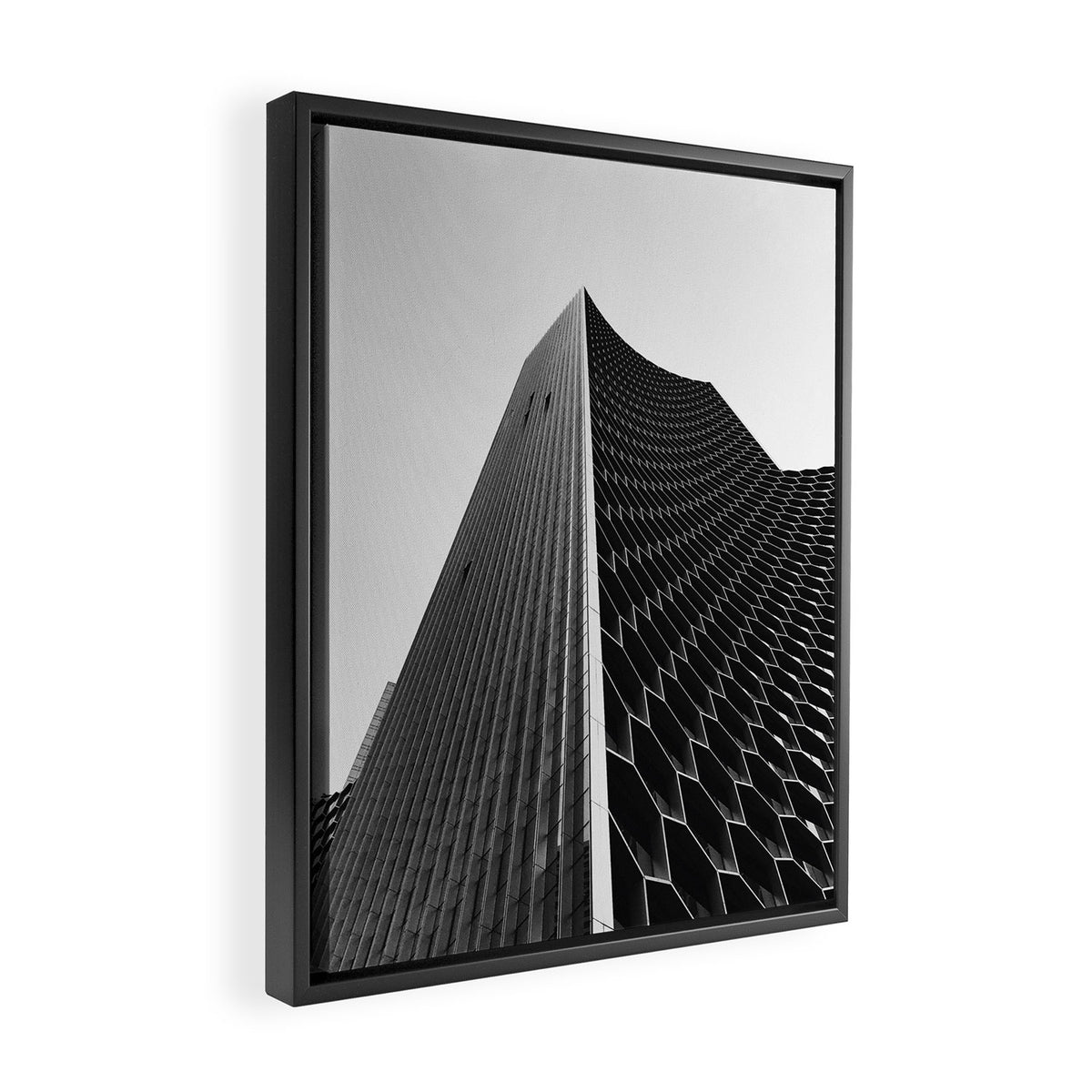 PINNACLE || black and white architecture photography || SINGAPORE Framed Canvas Print Gallery Image 2