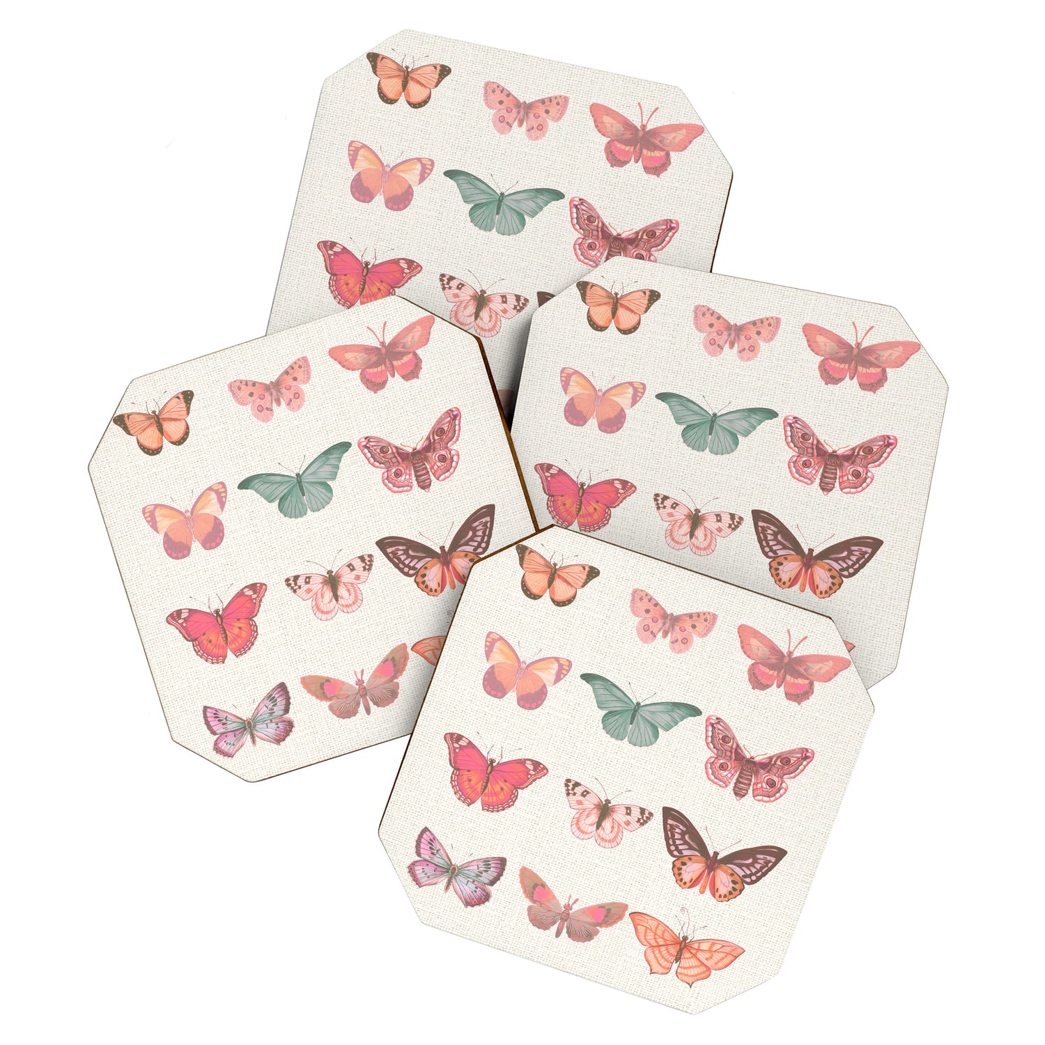 Butterflies in Pink Tones Coaster Gallery Image 1