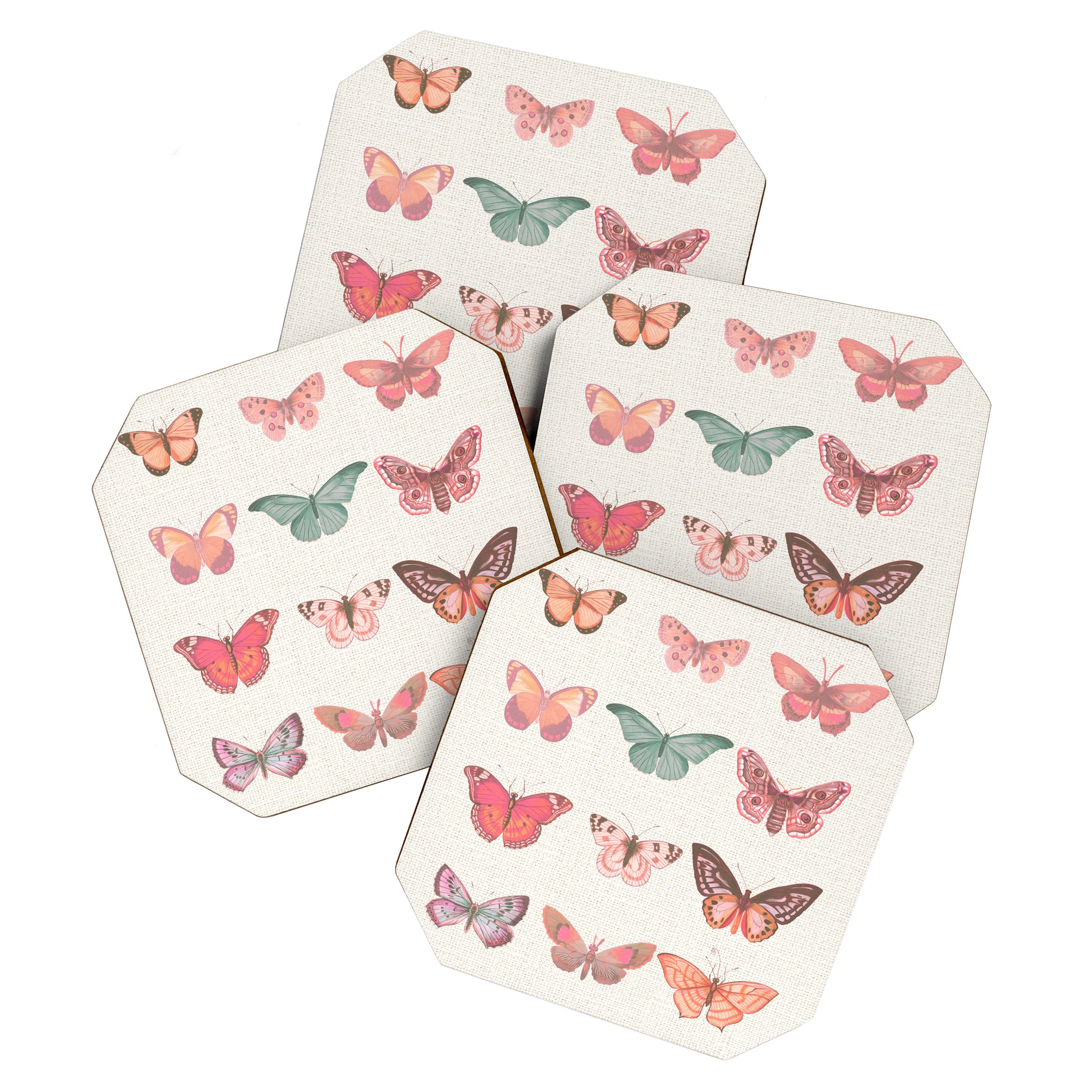 Butterflies in Pink Tones Coaster Gallery Image 1