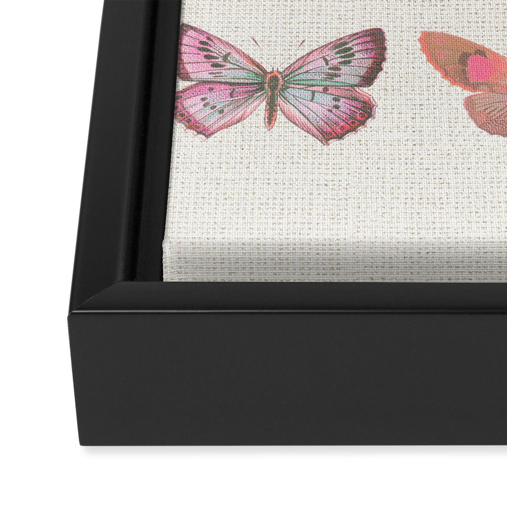 Butterflies in Pink Tones Framed Canvas Print Gallery Image 3