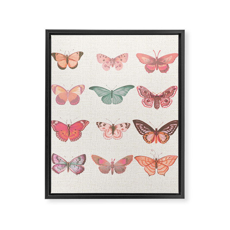 Butterflies in Pink Tones Framed Canvas Print Gallery Image 8