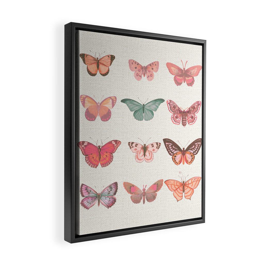 Butterflies in Pink Tones Framed Canvas Print Gallery Image 2
