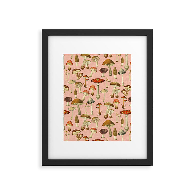 Mushrooms pink Framed Art Print Gallery Image 5