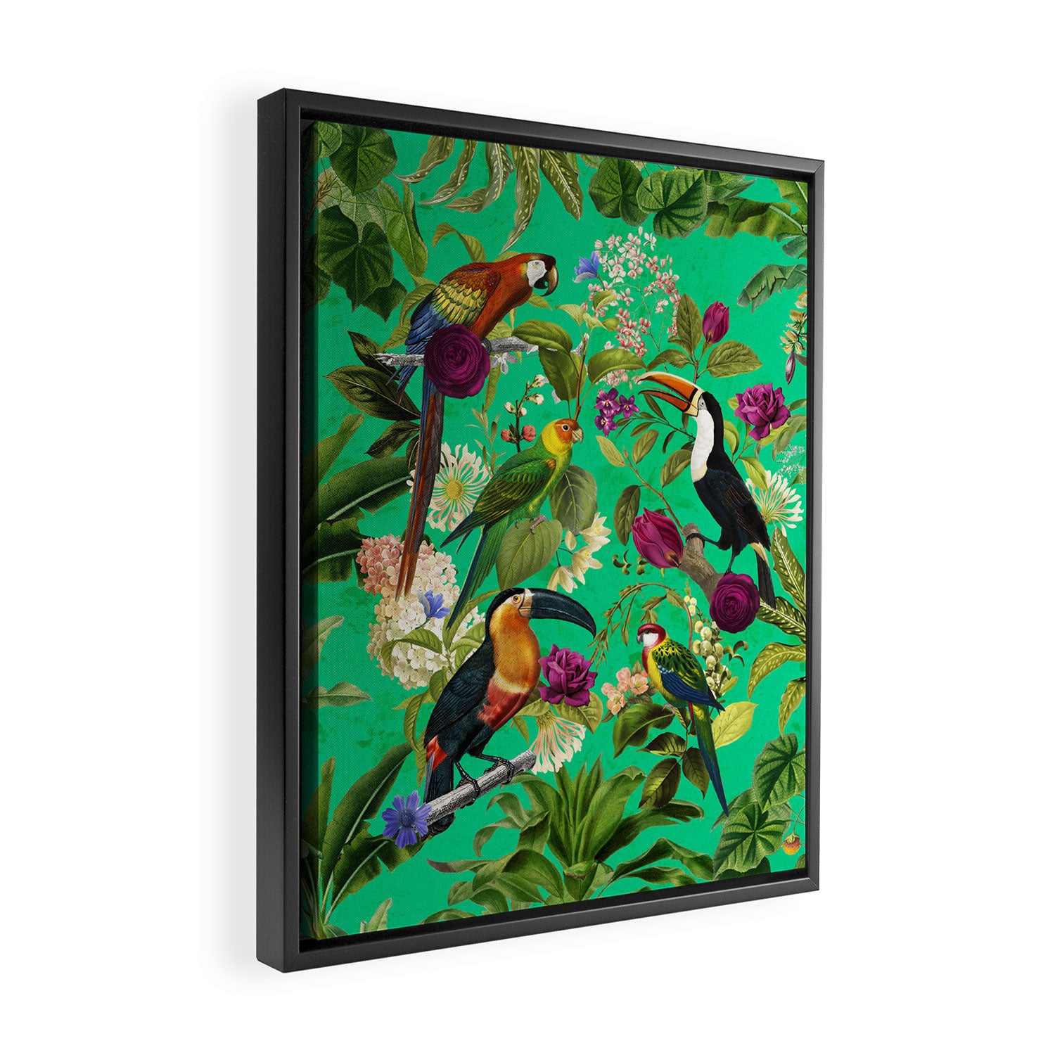 Toucan Jungle Framed Canvas Print Gallery Image 2
