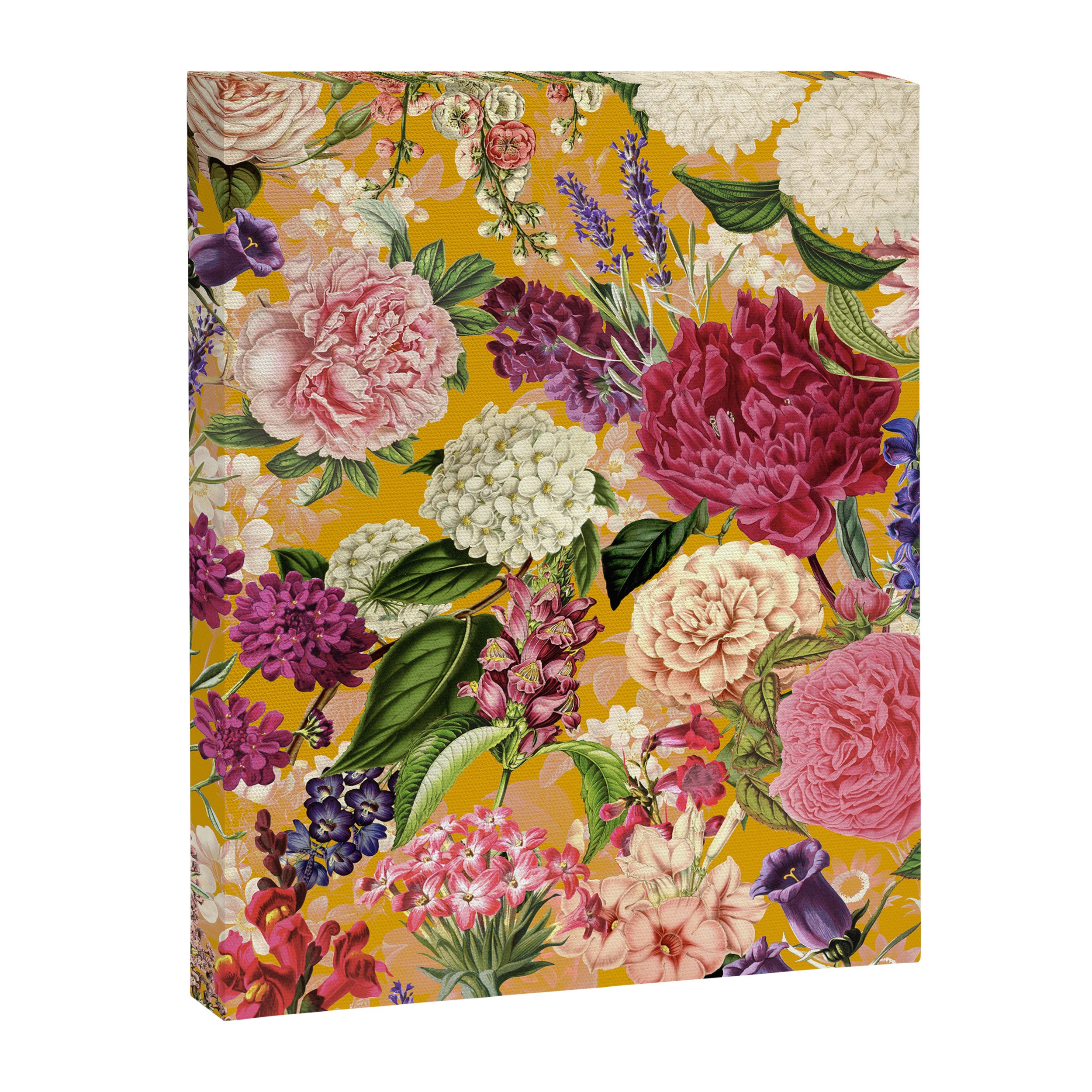 Yellow Happy Floral Pattern, Modernism Canvas Print Gallery Image 6