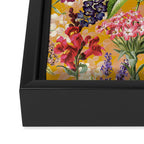 Yellow Happy Floral Pattern, Modernism Framed Canvas Print Gallery Image 3