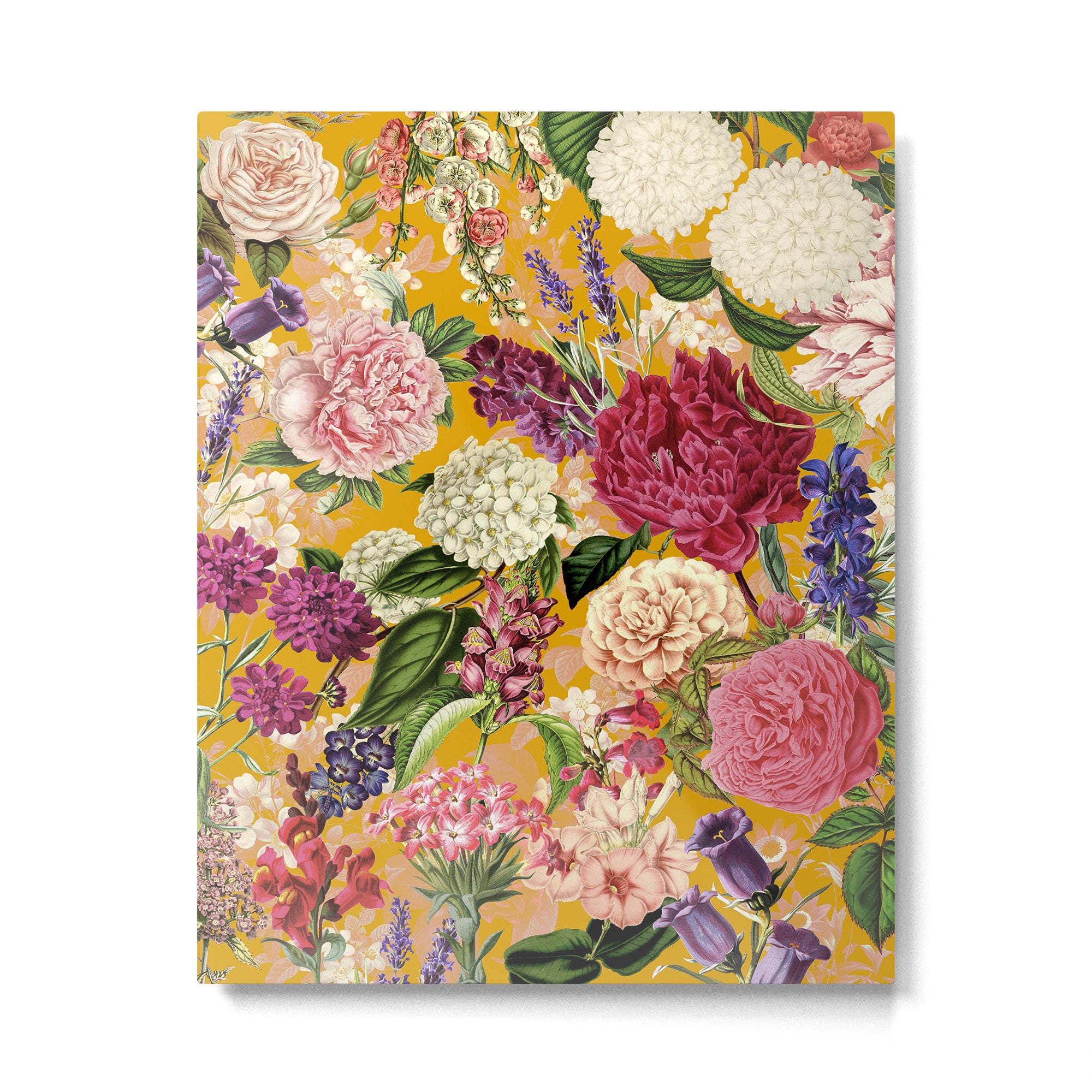 Yellow Happy Floral Pattern, Modernism Metal Print Gallery Image 4
