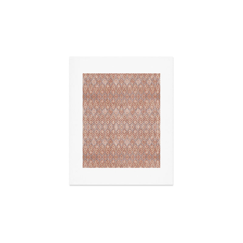 Abstract boho geometric tribal - terracotta Art Print Gallery Image 1