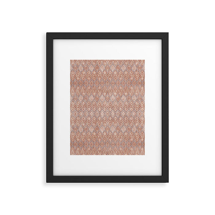 Abstract boho geometric tribal - terracotta Framed Art Print Gallery Image 1
