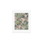 Bali  Pink Jungle Watercolour Palm and Monstera Leaves  Art Print Gallery Image 1