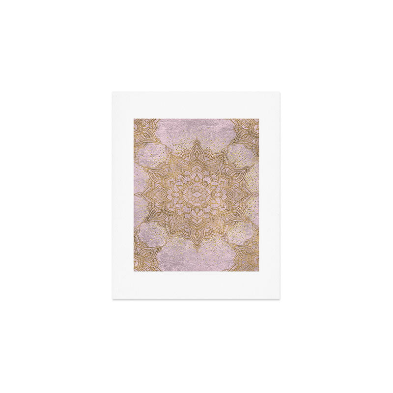 Boho sparkling mandala - rose gold Art Print Gallery Image 1