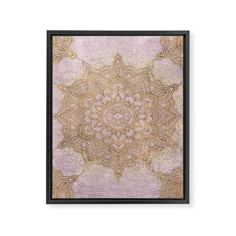 Boho sparkling mandala - rose gold Framed Canvas Print Gallery Image 8
