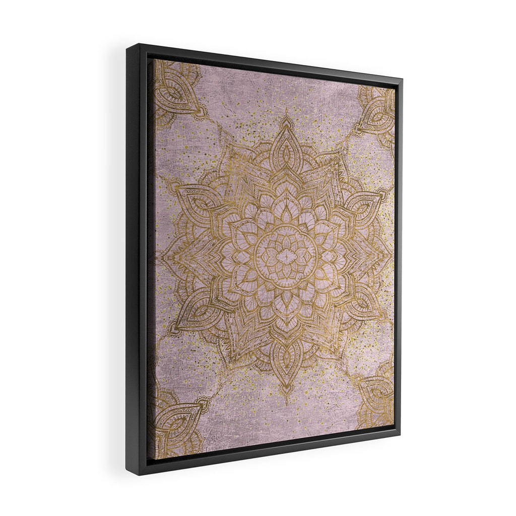Boho sparkling mandala - rose gold Framed Canvas Print Gallery Image 2