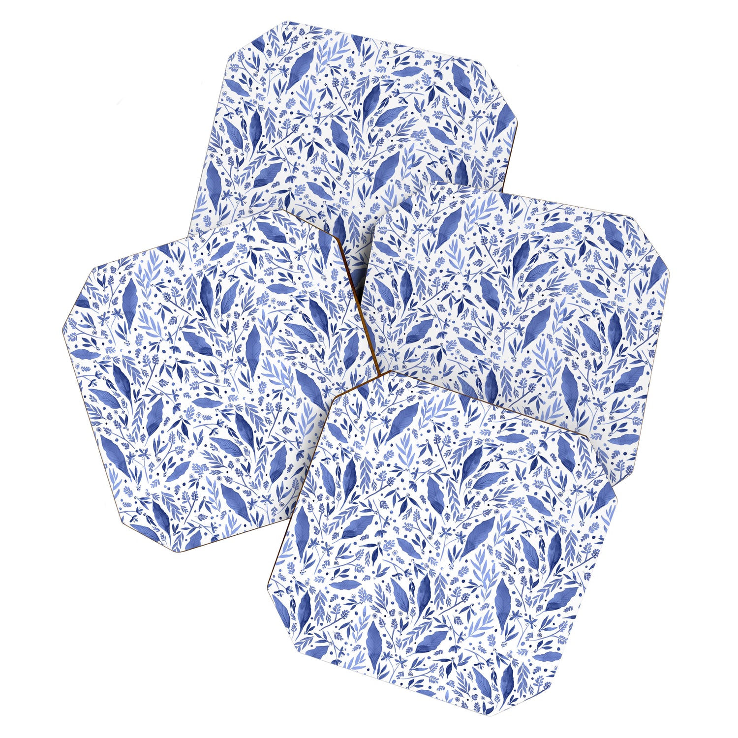 Delft Blue Floral Chinoiserie Foliage_Bloomartgallery Coaster Gallery Image 1