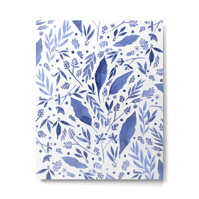 Delft Blue Floral Chinoiserie Foliage_Bloomartgallery Metal Print Gallery Image 1