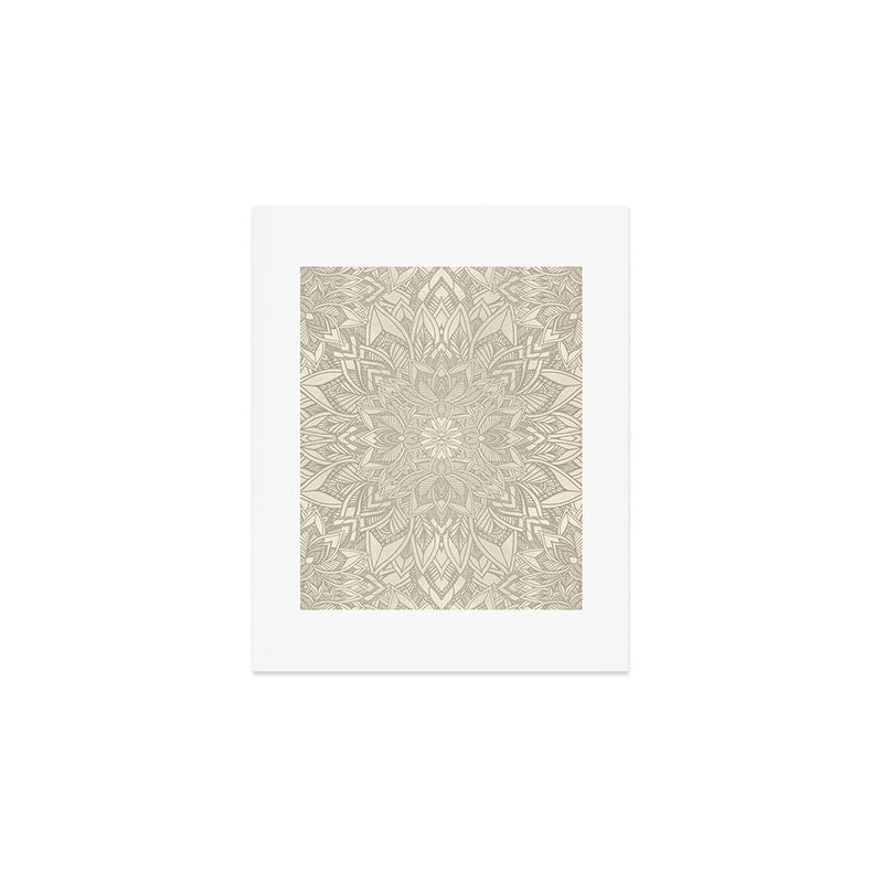 Elegant art deco mandala sacred geometry soft gold Art Print Gallery Image 1