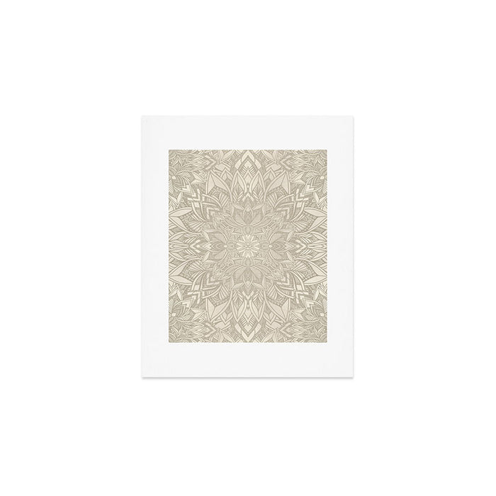 Elegant art deco mandala sacred geometry soft gold Art Print Gallery Image 1