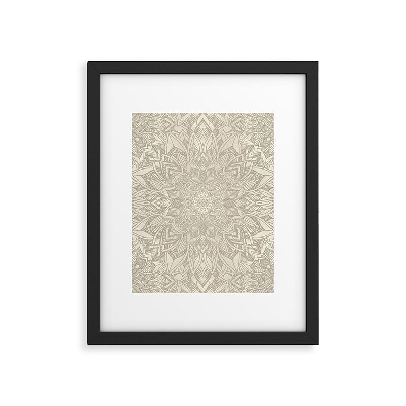 Elegant art deco mandala sacred geometry soft gold Framed Art Print Gallery Image 6