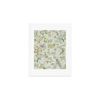 Floral Garden Climbing Vines and Chinoiserie Birds on mint Art Print Gallery Image 1