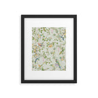 Floral Garden Climbing Vines and Chinoiserie Birds on mint Framed Art Print Gallery Image 6