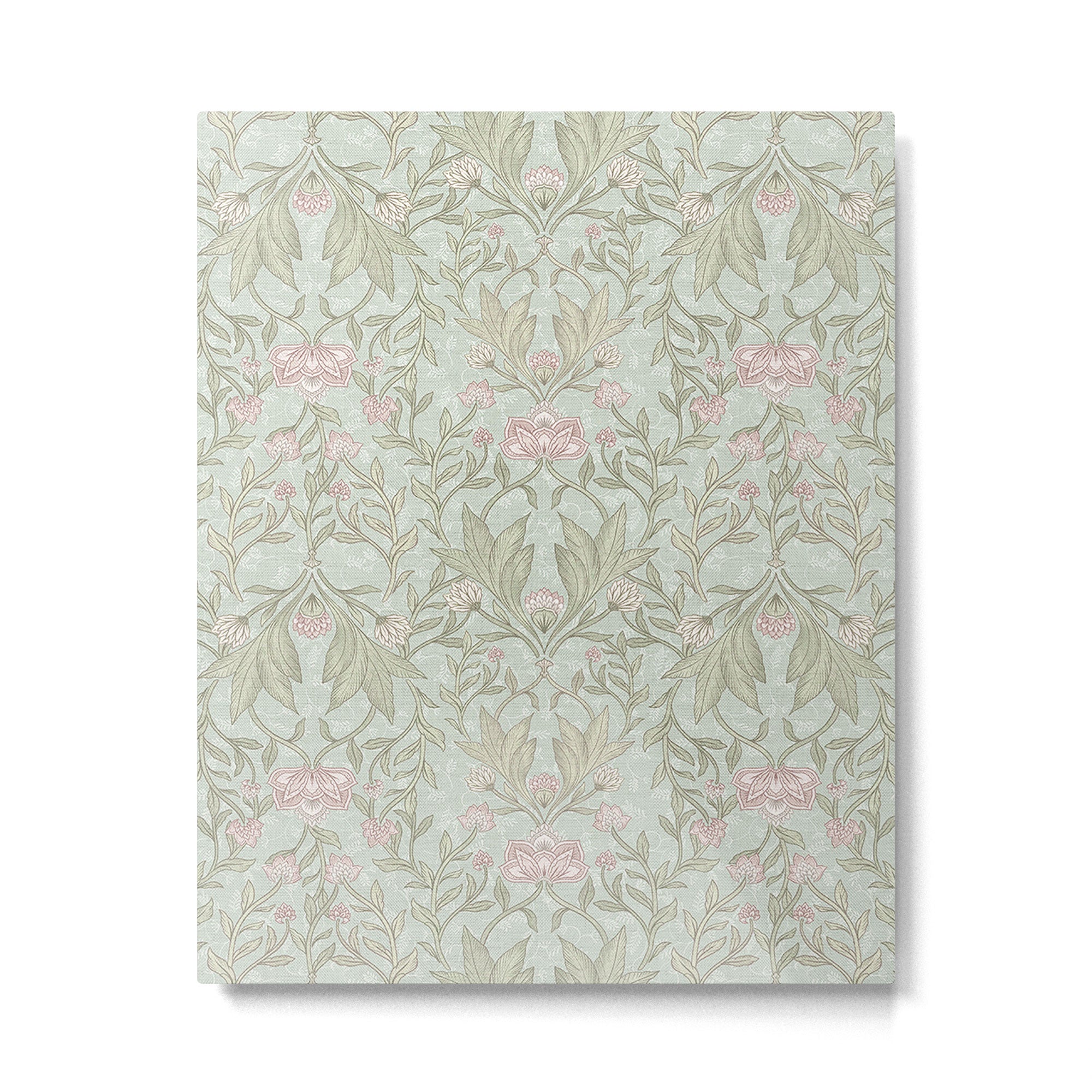 Ivy Morris Sage Green Floral Damask with Climbing Vines Metal Print Gallery Image 6