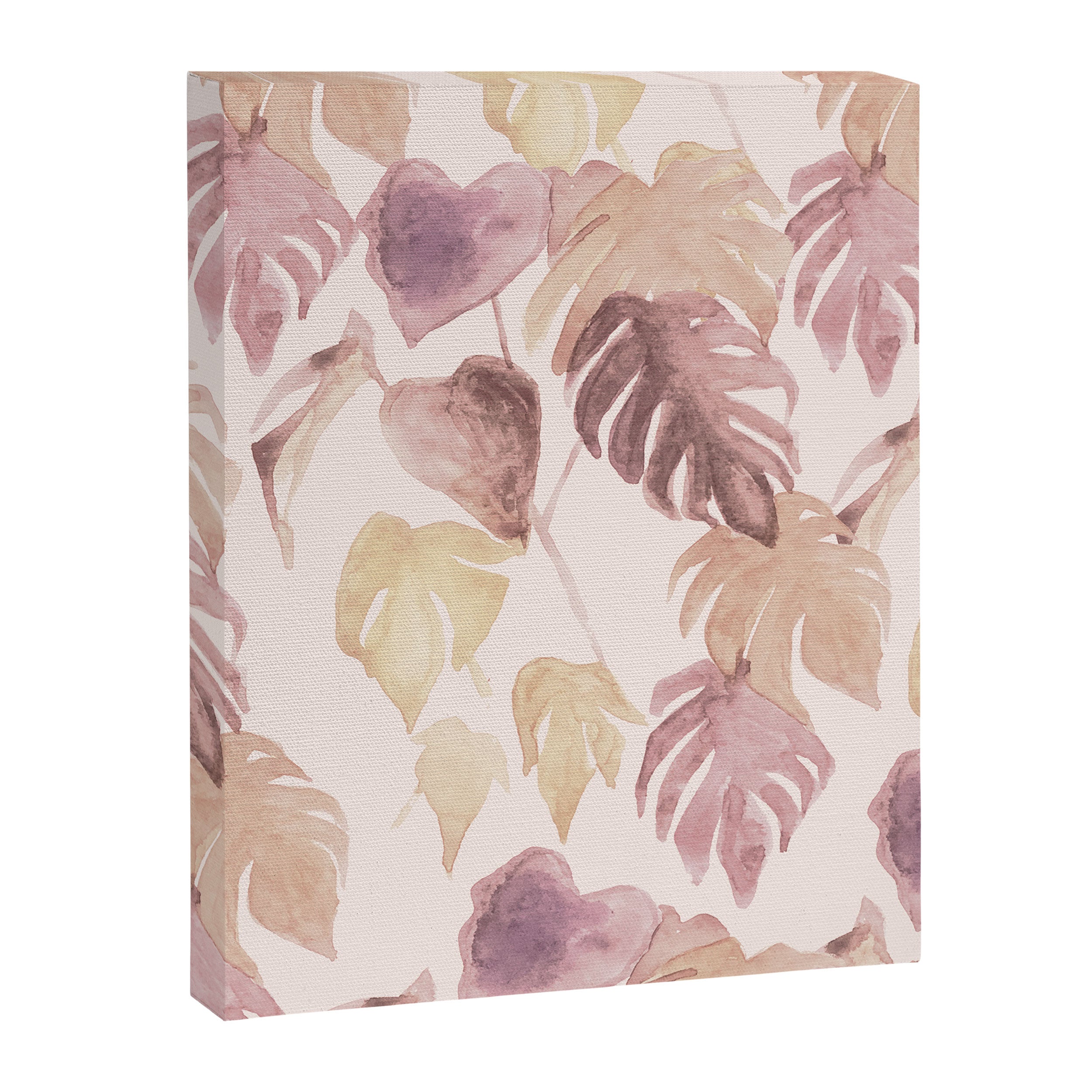 Modern boho pink tropical watercolour palms Canvas Print Gallery Image 6