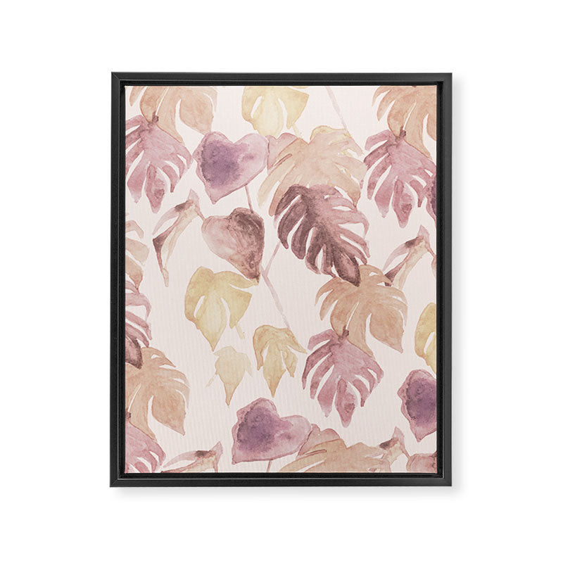 Modern boho pink tropical watercolour palms Framed Canvas Print Gallery Image 6