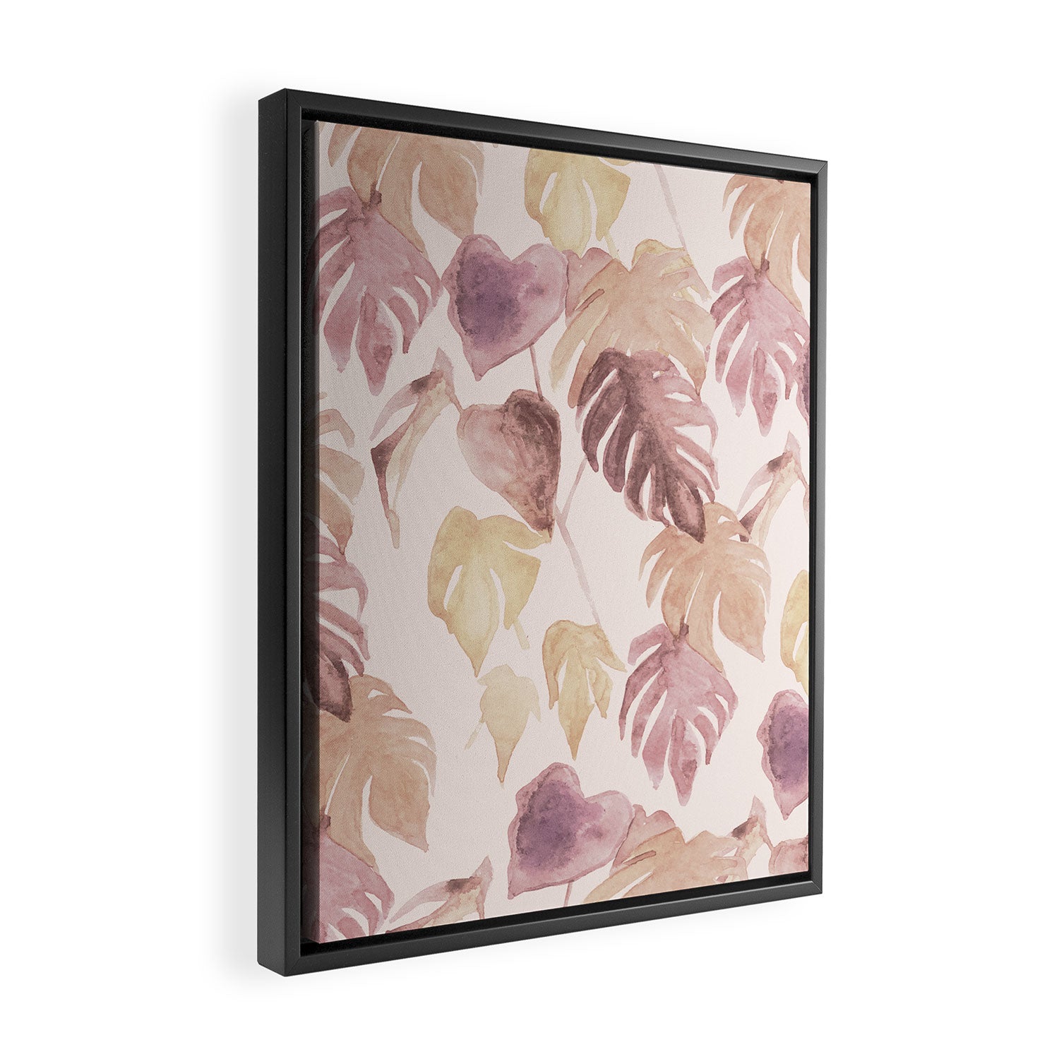 Modern boho pink tropical watercolour palms Framed Canvas Print Gallery Image 2
