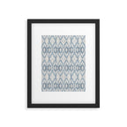 South Western boho abstract Ikat pattern - Indigo Ivory Framed Art Print Gallery Image 6