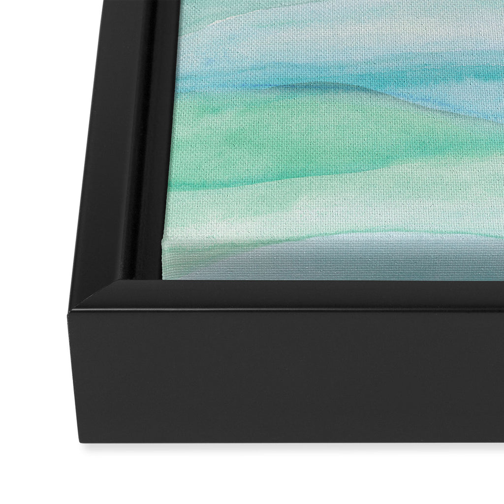 Blue Green Watercolor Layers Framed Canvas Print Gallery Image 3
