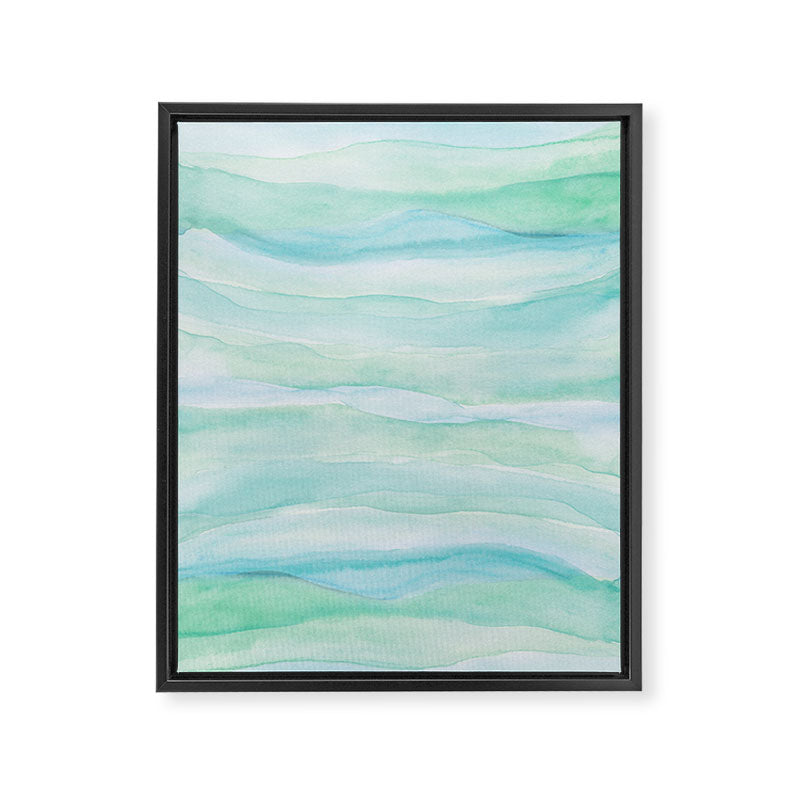 Blue Green Watercolor Layers Framed Canvas Print Gallery Image 6