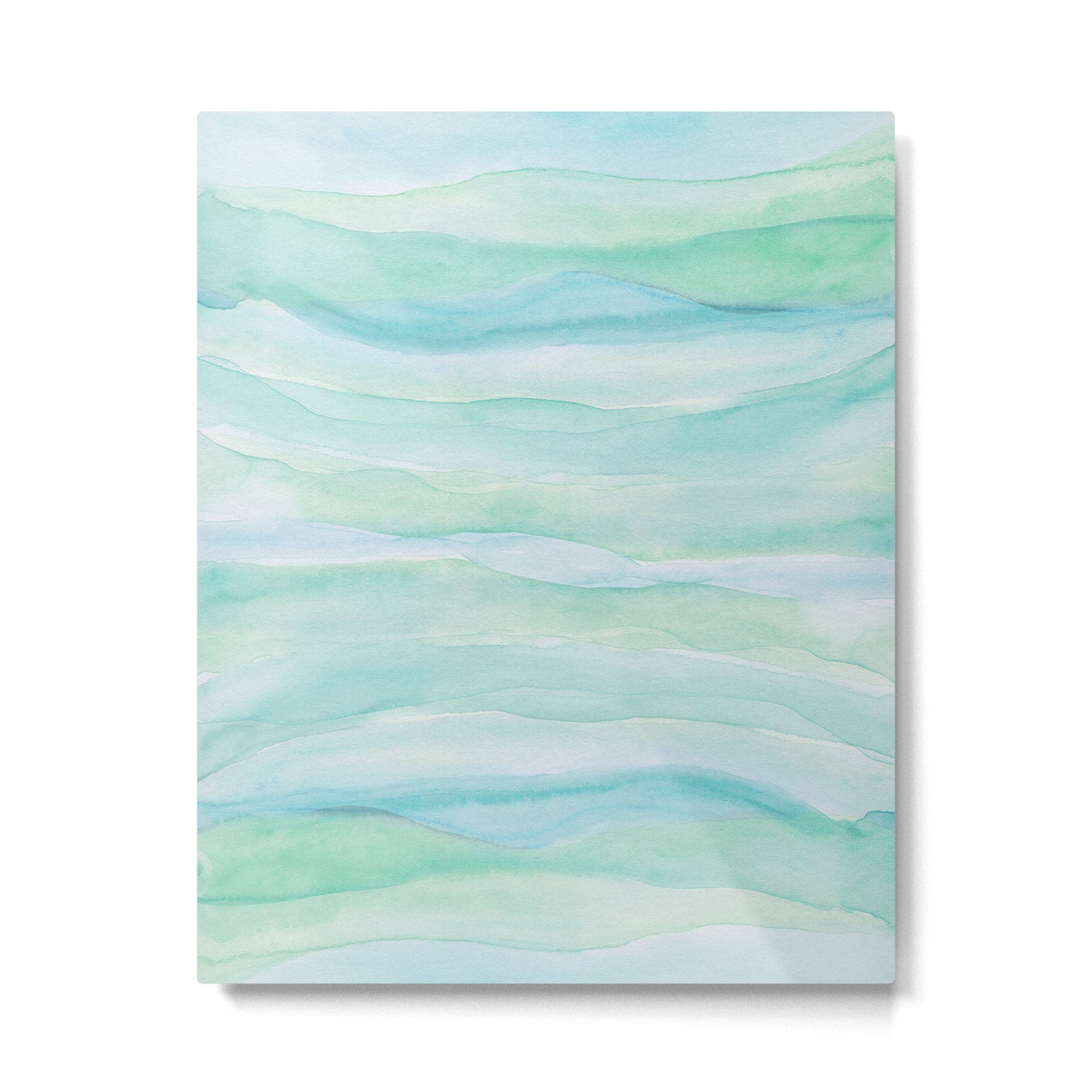 Blue Green Watercolor Layers Metal Print Gallery Image 4