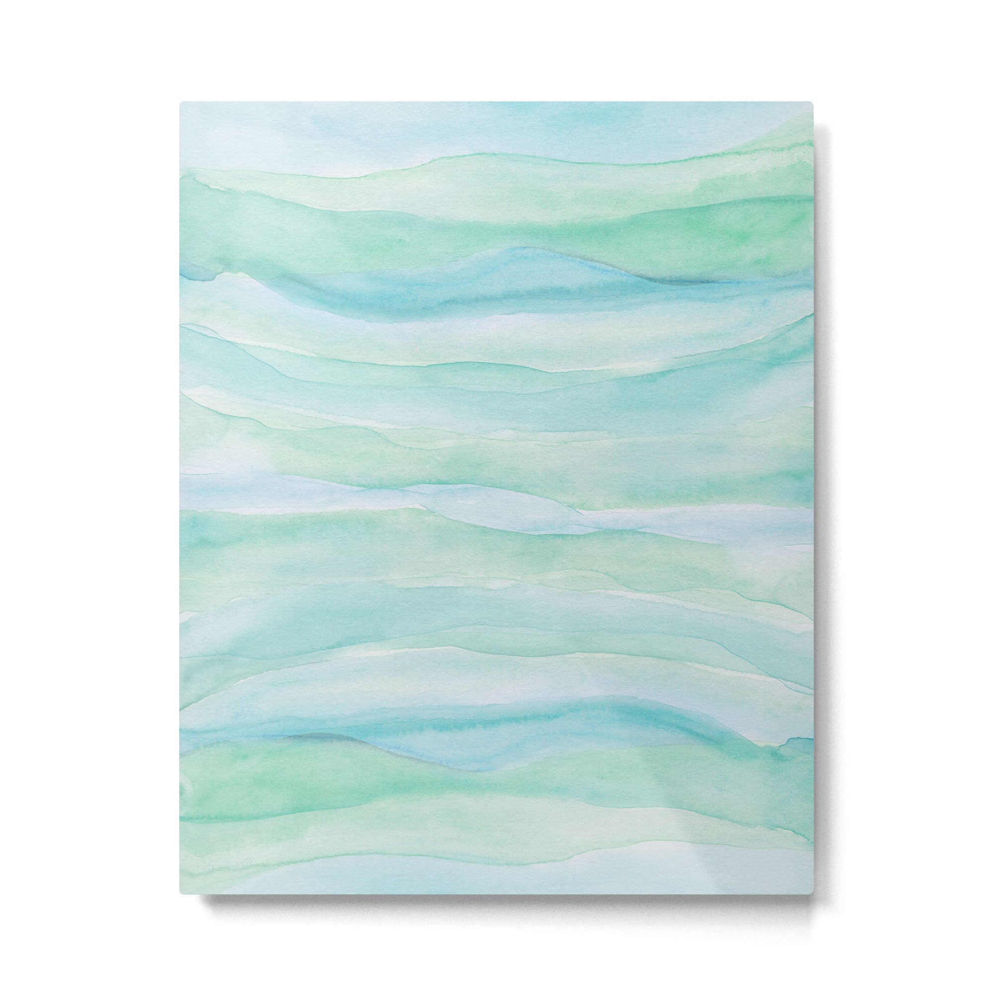 Blue Green Watercolor Layers Metal Print Gallery Image 4