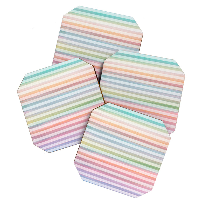 Colorful Soft Stripes Pattern Coaster Gallery Image 1