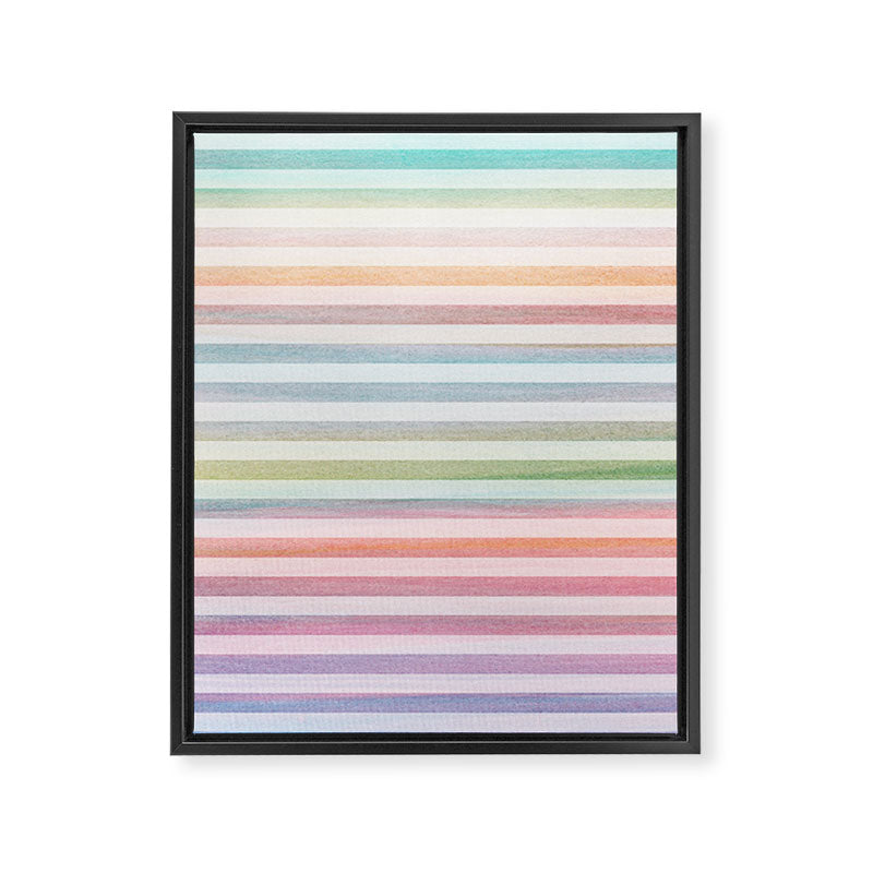 Colorful Soft Stripes Pattern Framed Canvas Print Gallery Image 6