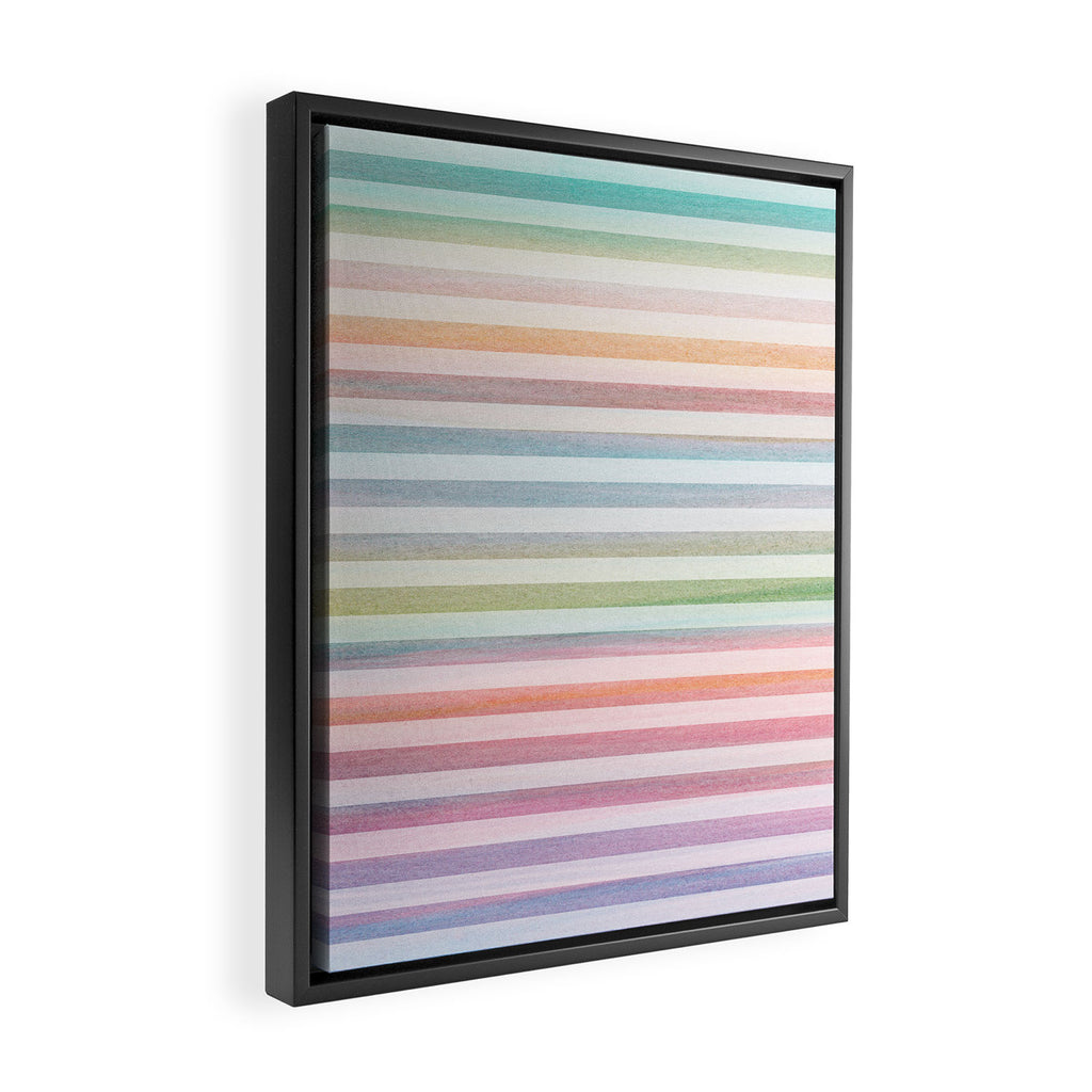 Colorful Soft Stripes Pattern Framed Canvas Print Gallery Image 2