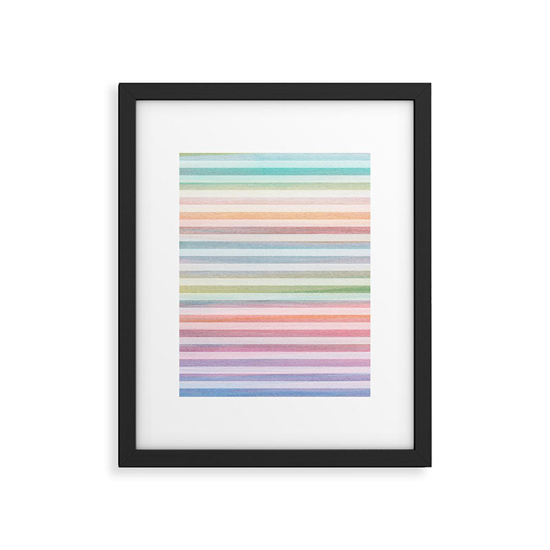Colorful Soft Stripes Pattern Framed Art Print Gallery Image 5
