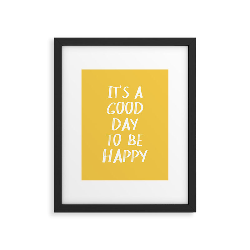 It's a Good Day to Be Happy - Yellow Framed Art Print Gallery Image 5