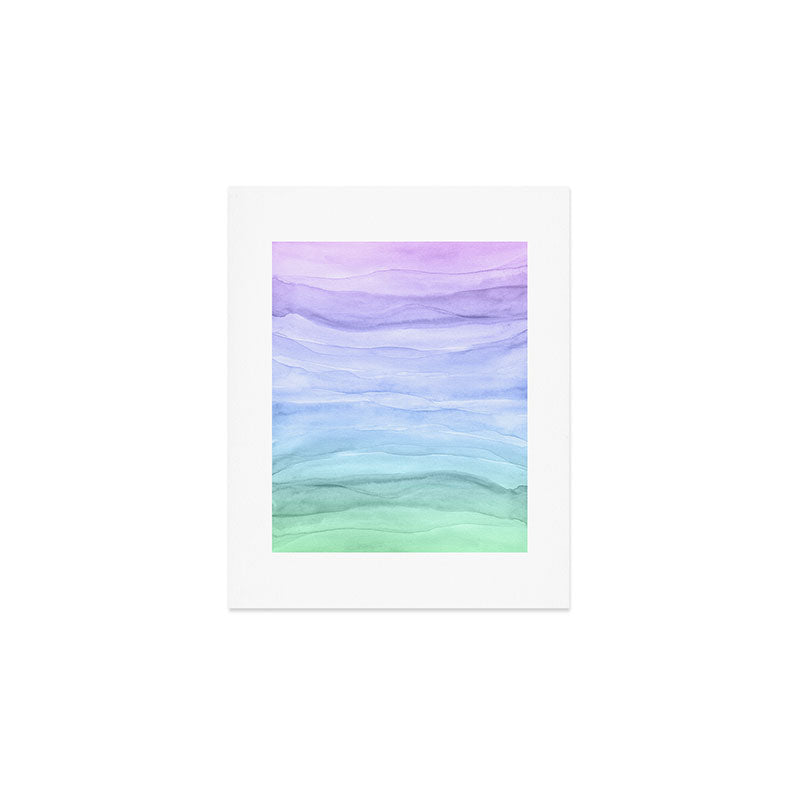 Layers Blue Ombre - Watercolor Abstract Art Print Gallery Image 1