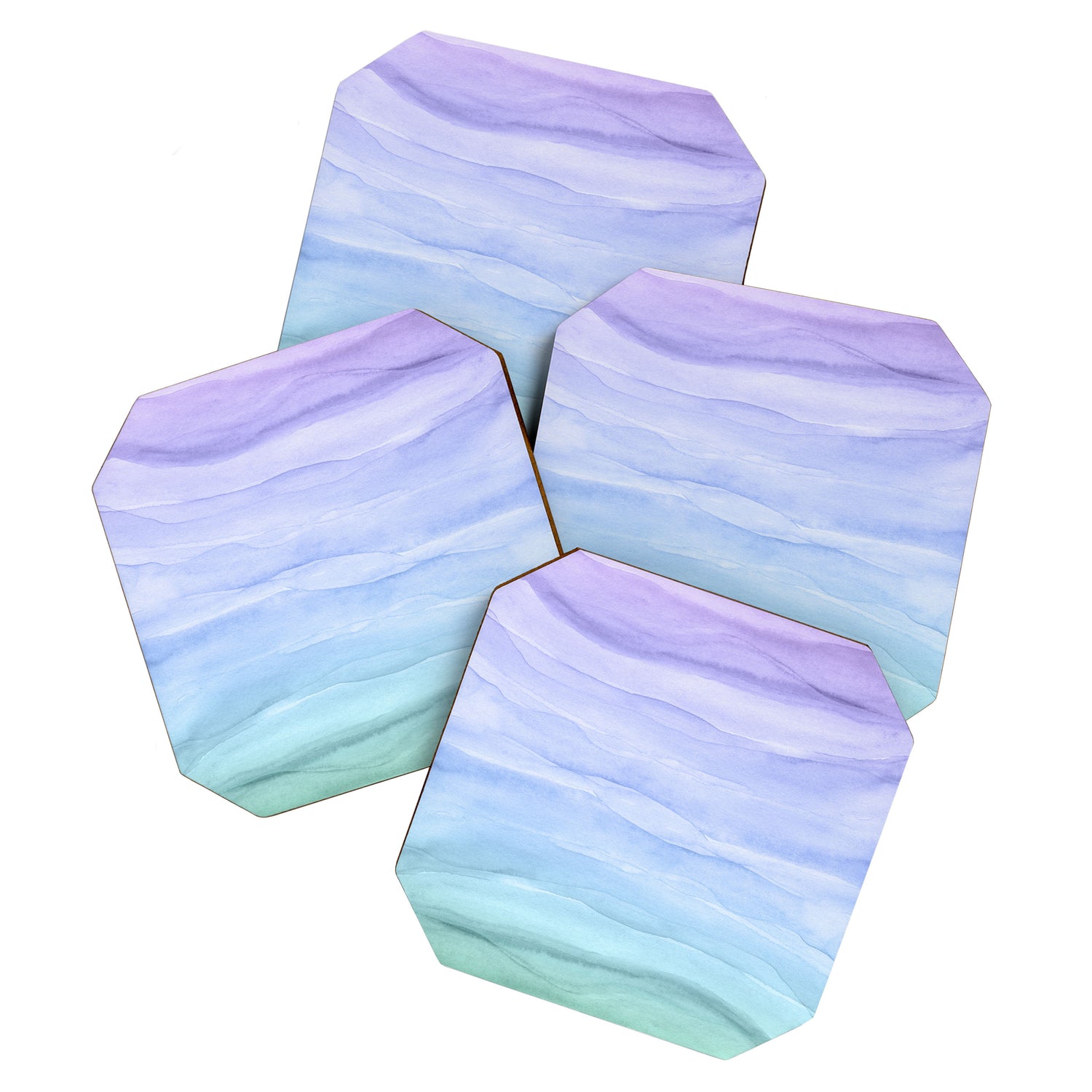 Layers Blue Ombre - Watercolor Abstract Coaster Gallery Image 1