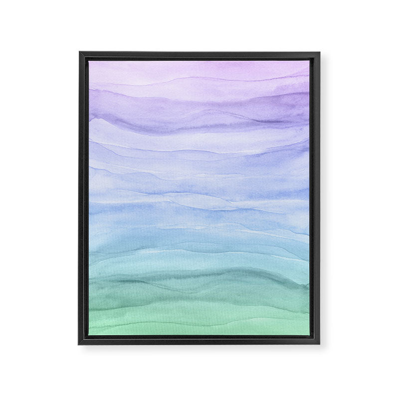 Layers Blue Ombre - Watercolor Abstract Framed Canvas Print Gallery Image 6